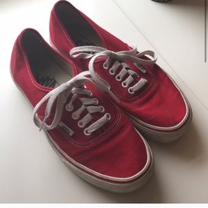 Red Classic “Authentic” Lace Up Vans